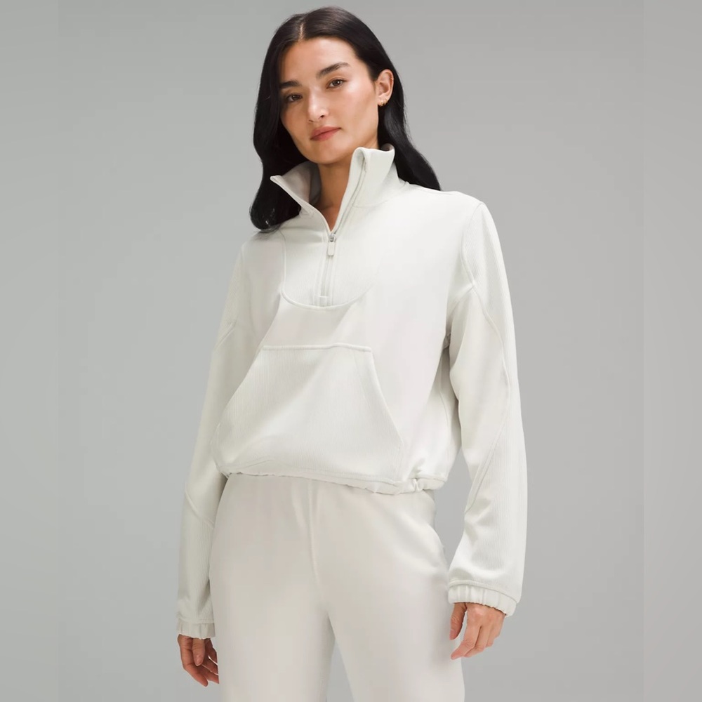 NWOT Lululemon Softstreme Ribbed Half Zip - Bone